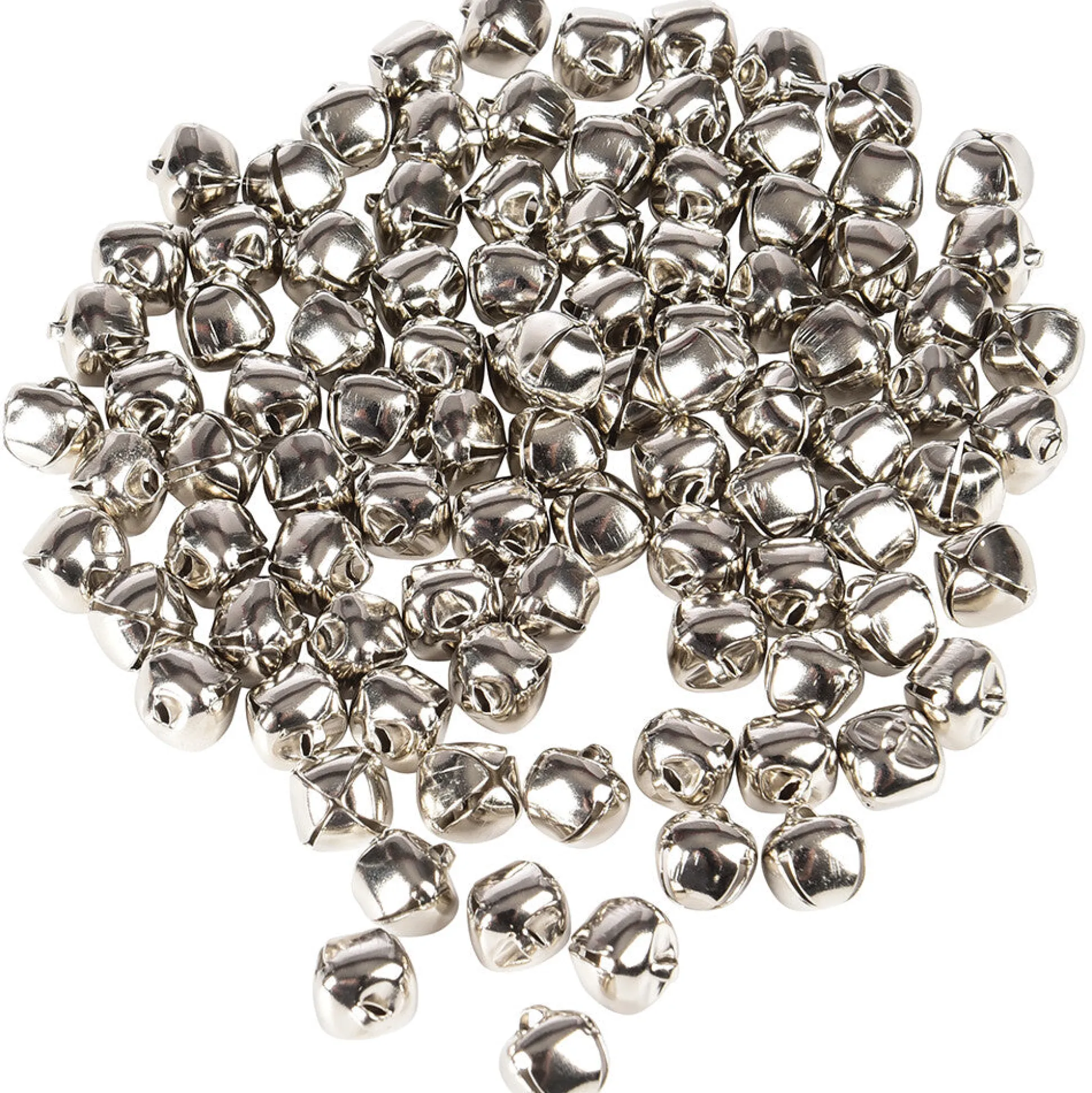 Nickel Jingle Bells | Craft, Counting & Lacing Bells with Eyelets | Set of 100