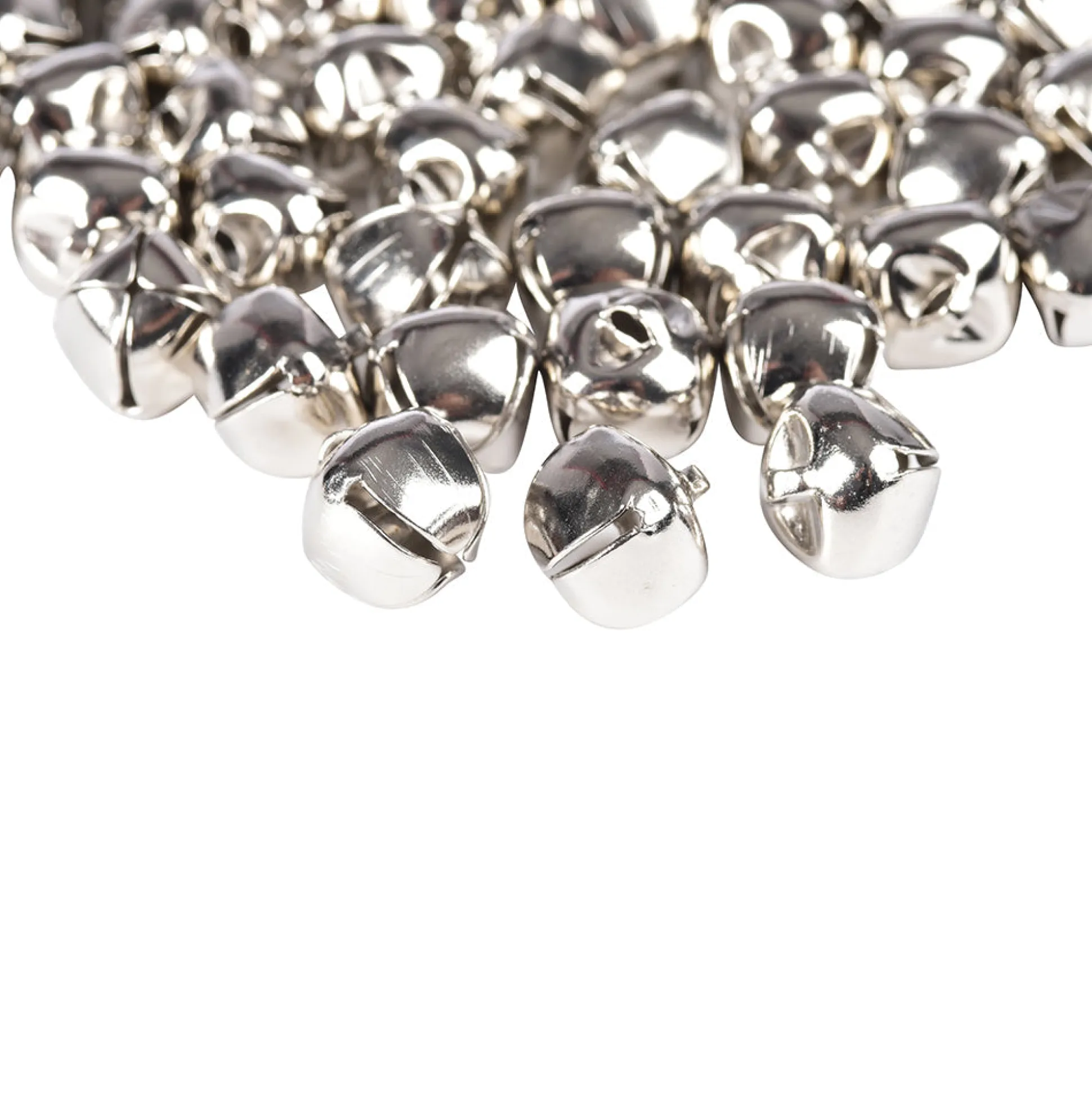 Nickel Jingle Bells | Craft, Counting & Lacing Bells with Eyelets | Set of 100