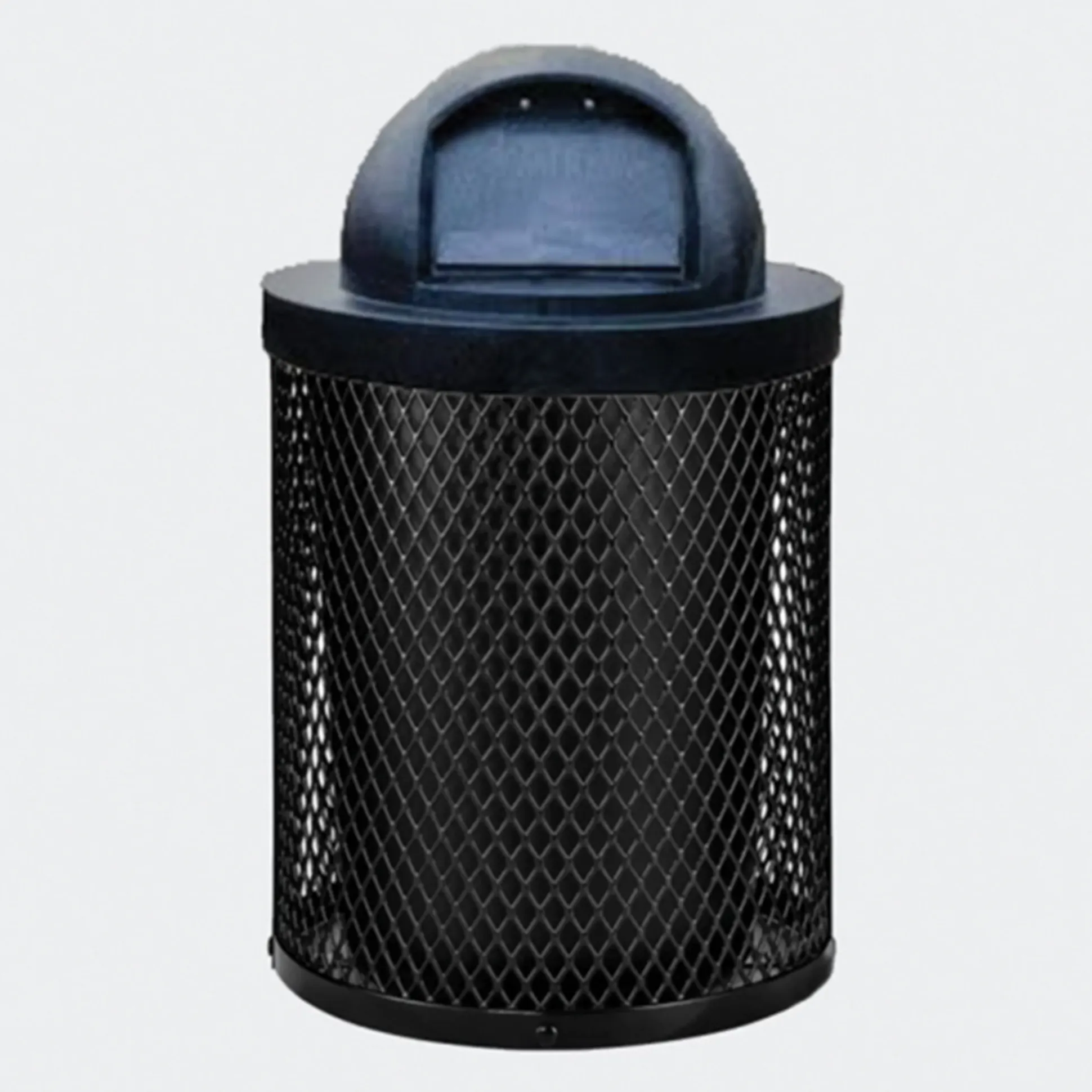 Outdoor Diamond Steel Trashcan with Liner & Lid | Commercial Playground & Park Waste Receptacle