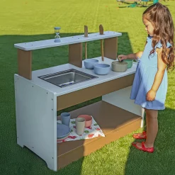 outdoorED™ Mud Kitchen | Weather-Resistant Outdoor Play Kitchen with Sink & Storage