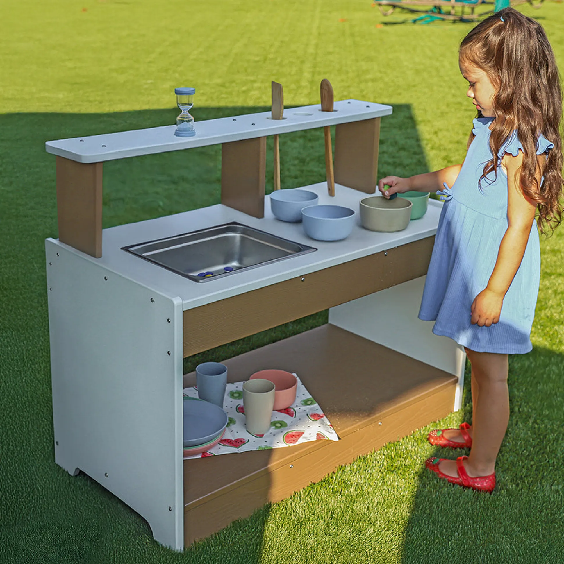 outdoorED™ Mud Kitchen | Weather-Resistant Outdoor Play Kitchen with Sink & Storage