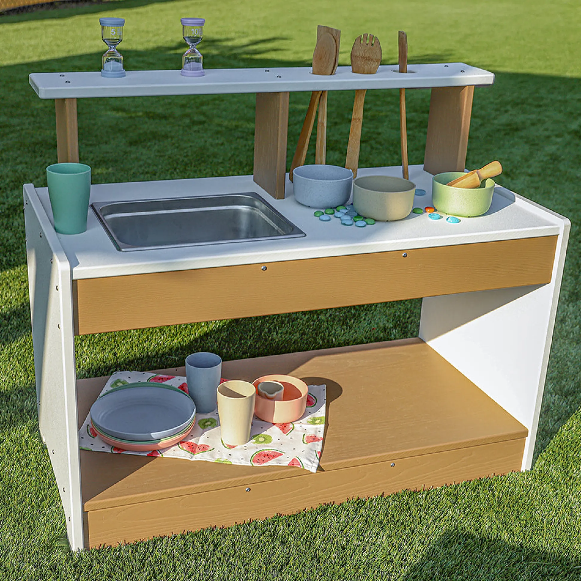 outdoorED™ Mud Kitchen | Weather-Resistant Outdoor Play Kitchen with Sink & Storage