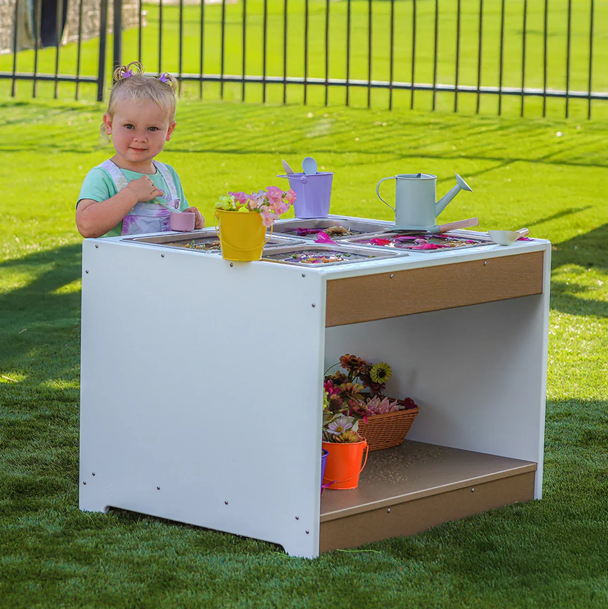 outdoorED™ Sensory Table | Weather-Resistant Outdoor Sensory Play Table with Trays & Storage