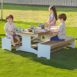 outdoorED™ Table And Two Benches Set | Weather-Resistant Outdoor Classroom Seating & Activity Table