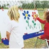 Outdoor Fence Double Easel | Weather-Resistant with Paint Trays & Clips