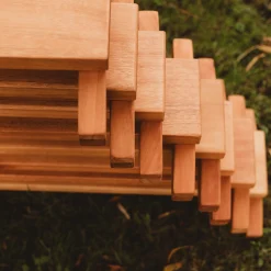 Outdoor Wooden Balance Boards | 8-Piece Eucalyptus Balance Beam Set