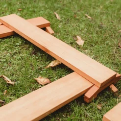 Outdoor Wooden Balance Boards | 8-Piece Eucalyptus Balance Beam Set