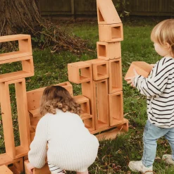 Outdoor Wooden Hollow Blocks | 24-Piece Eucalyptus Building Set