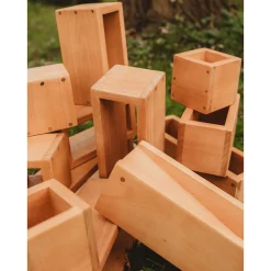 Outdoor Wooden Hollow Blocks | 24-Piece Eucalyptus Building Set