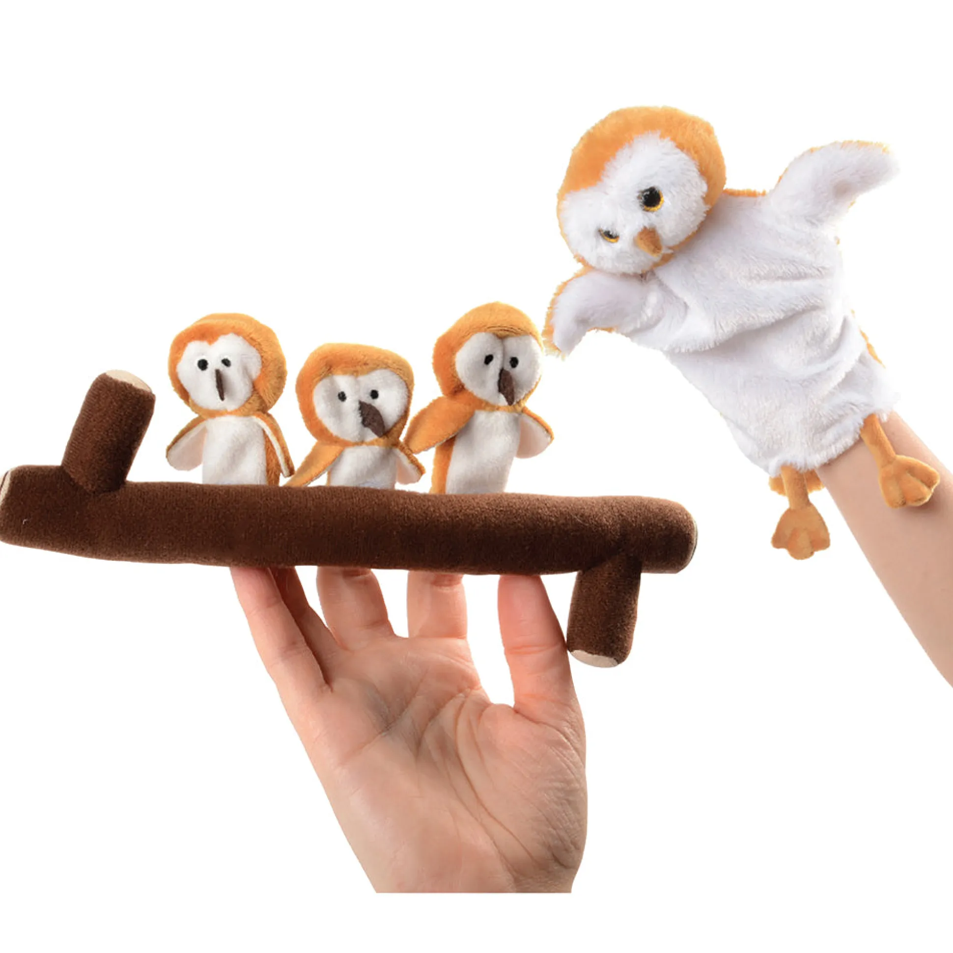 Owl Babies Puppets with Branch* | 5-Piece Set for Interactive Storytelling
