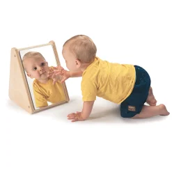 Peek-A-Boo Angled Mirror with Eco-Friendly Wooden Stand