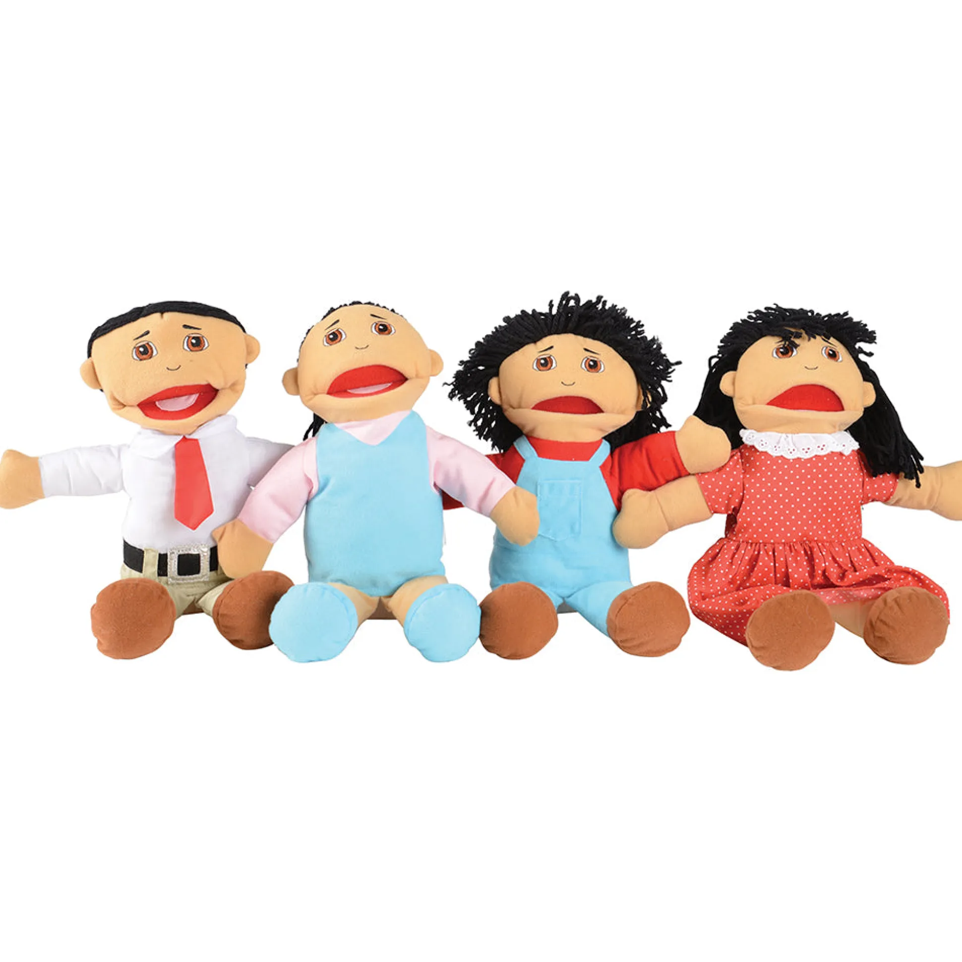 16-Piece Diverse Family Puppet Set | Full-Bodied Open Mouth Puppets