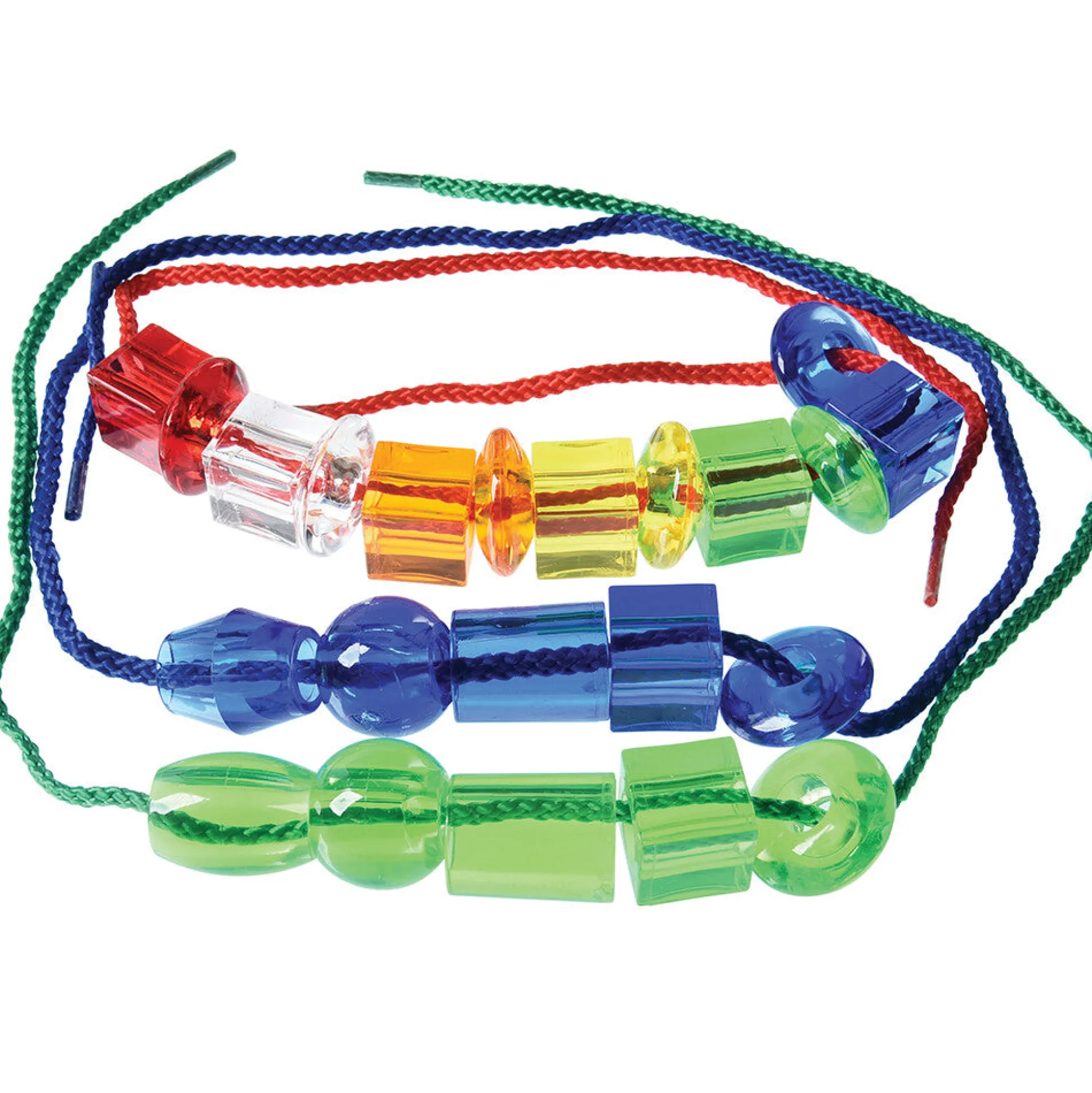 258-Piece Giant Transparent String Beads Set | 250 Light Table Lacing Beads with 8 Tipped Laces