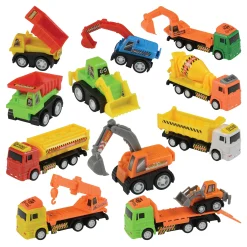 12-Piece Mini Construction Vehicle Set – Trucks for indoor/Outdoor Play