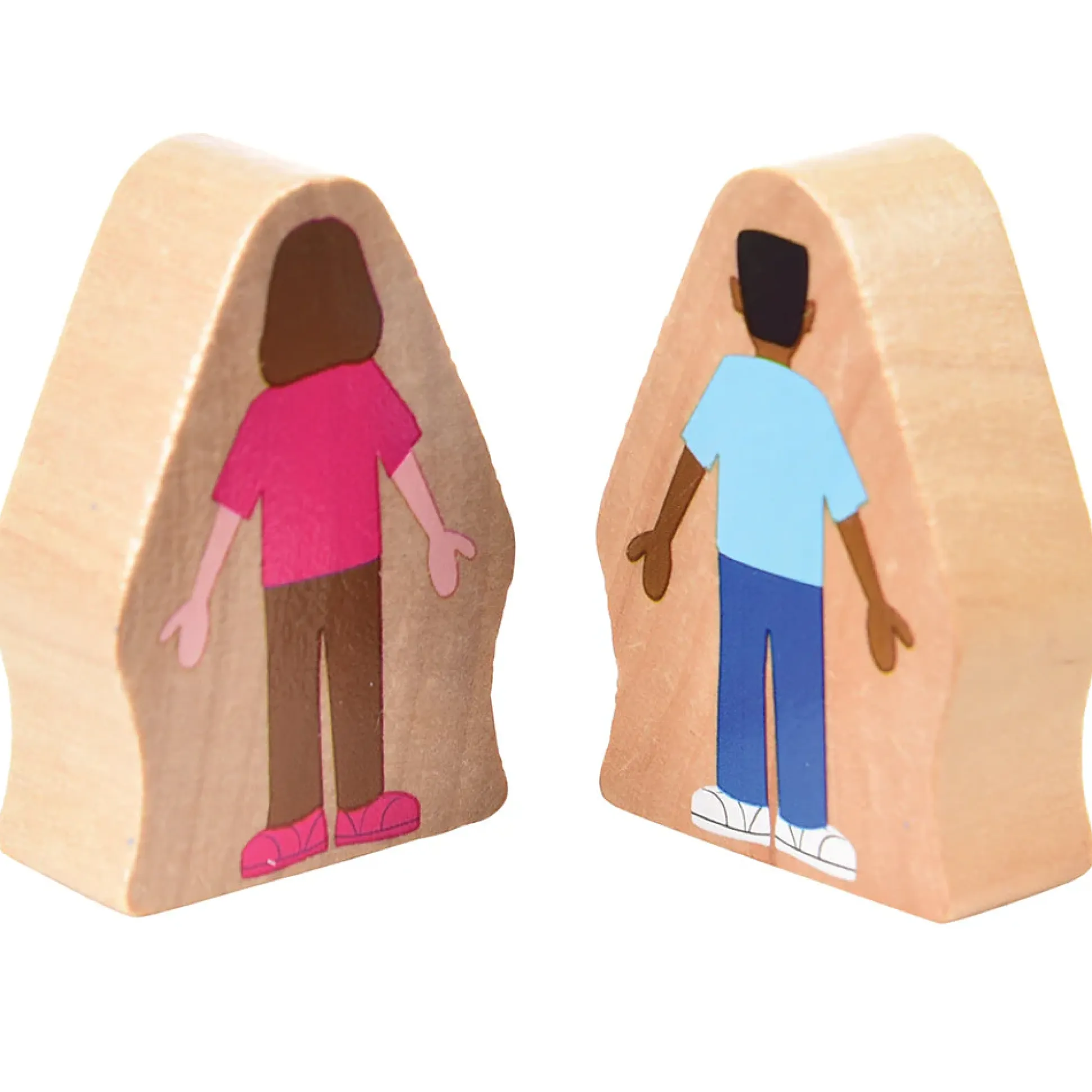 25-Piece Wooden Community Helpers Figures Set | Diverse Block Play People for Preschool Learning