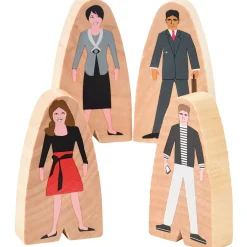 25-Piece Wooden Community Helpers Figures Set | Diverse Block Play People for Preschool Learning
