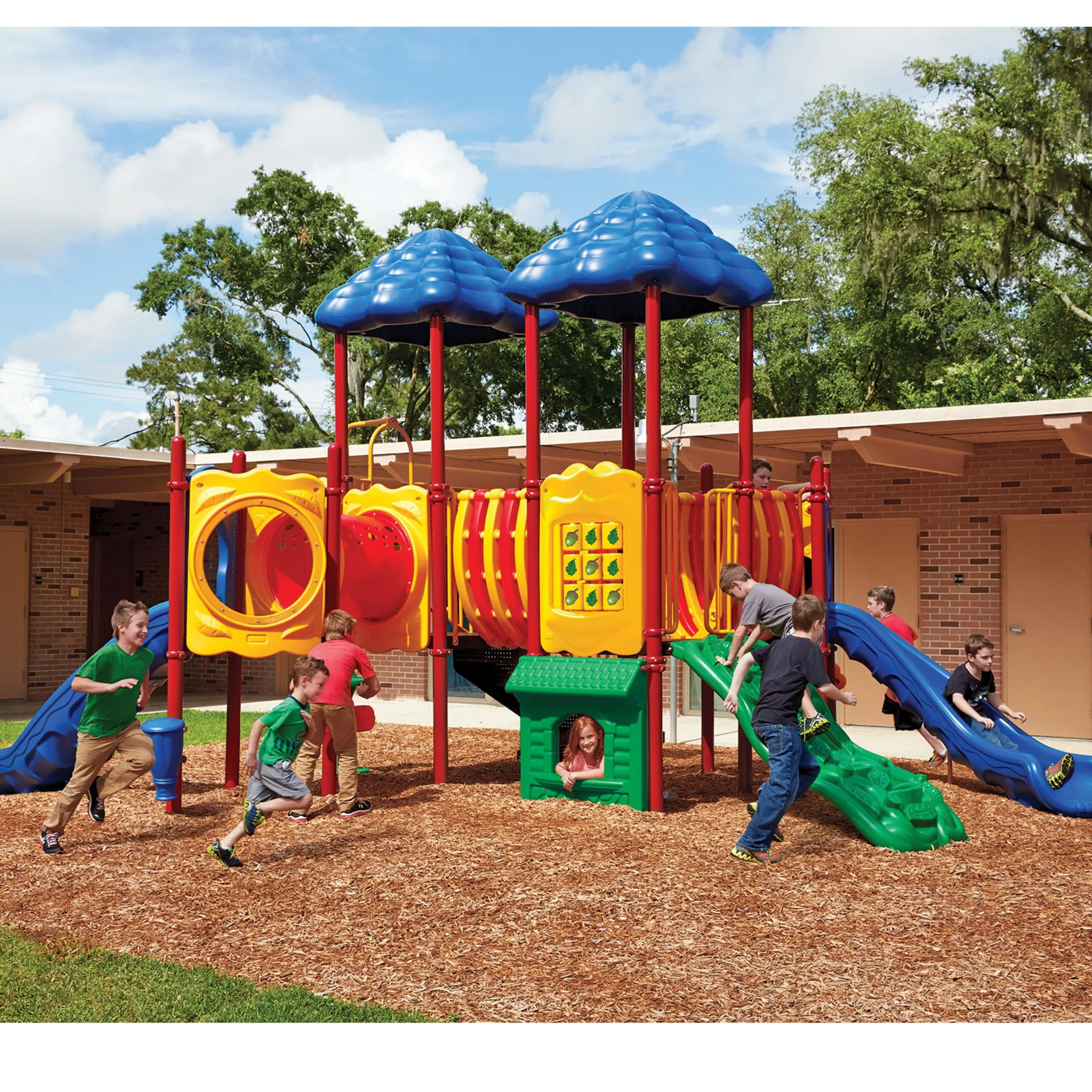 Pikes Peak Commercial Playground Structure | ADA Compliant Multi-Activity Climber with Slides