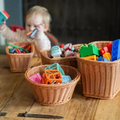 Plastic Wicker Baskets - Set of 9