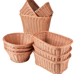 Plastic Wicker Baskets - Set of 9