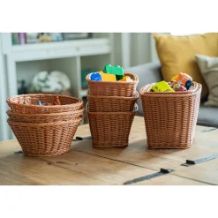 Plastic Wicker Baskets - Set of 9