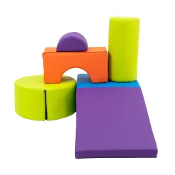 Playtime and Climb Set | 6-Piece Foam Toddler Climber with Slide, Ramp & Seat