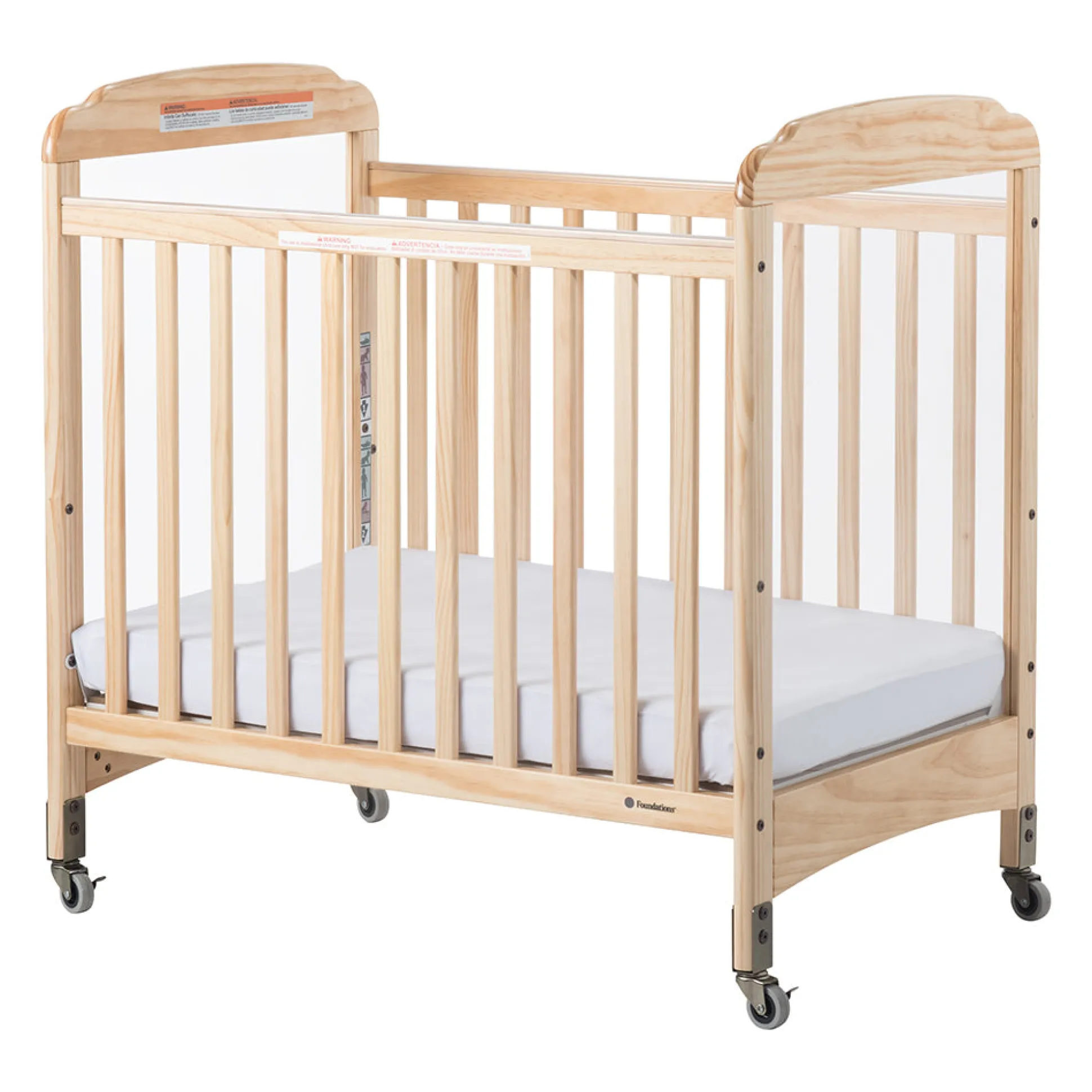 Premium Hardwood See-Thru Crib with Acrylic Panels and Hypoallergenic Mattress