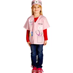 Preschool Doctor Role-Play Pink Shirt with Printed Medical Tools | Ages 3-6
