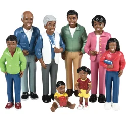 Pretend Play Vinyl Family Figurines | 32 Piece Multicultural Set