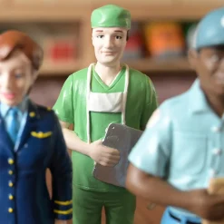 Pretend Professionals Career Figurine Set | 12 Realistic Vinyl Occupation Toys