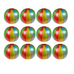 Rainbow Inflatable Beach Balls | 12 Pack of 9-Inch Colorful Play Balls