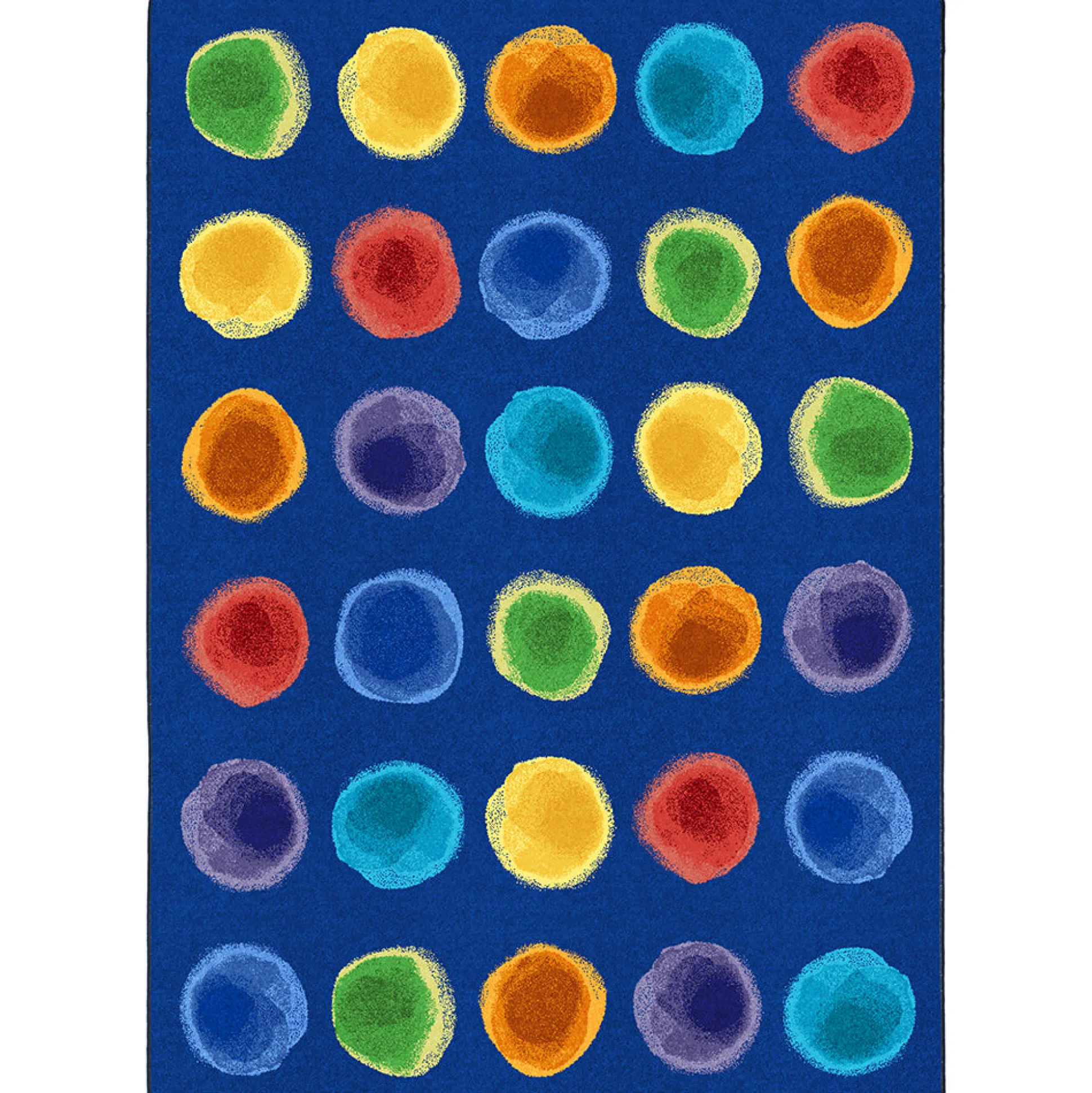 Rainbow Watercolor Spots Classroom Seating Rug