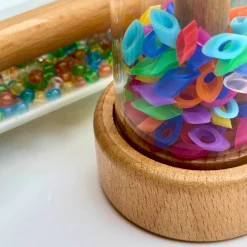 Rattle Rollers Sensory Toy Set | Wooden Baby Rattle Rollers with Sound, Glow & Visual Stimulation