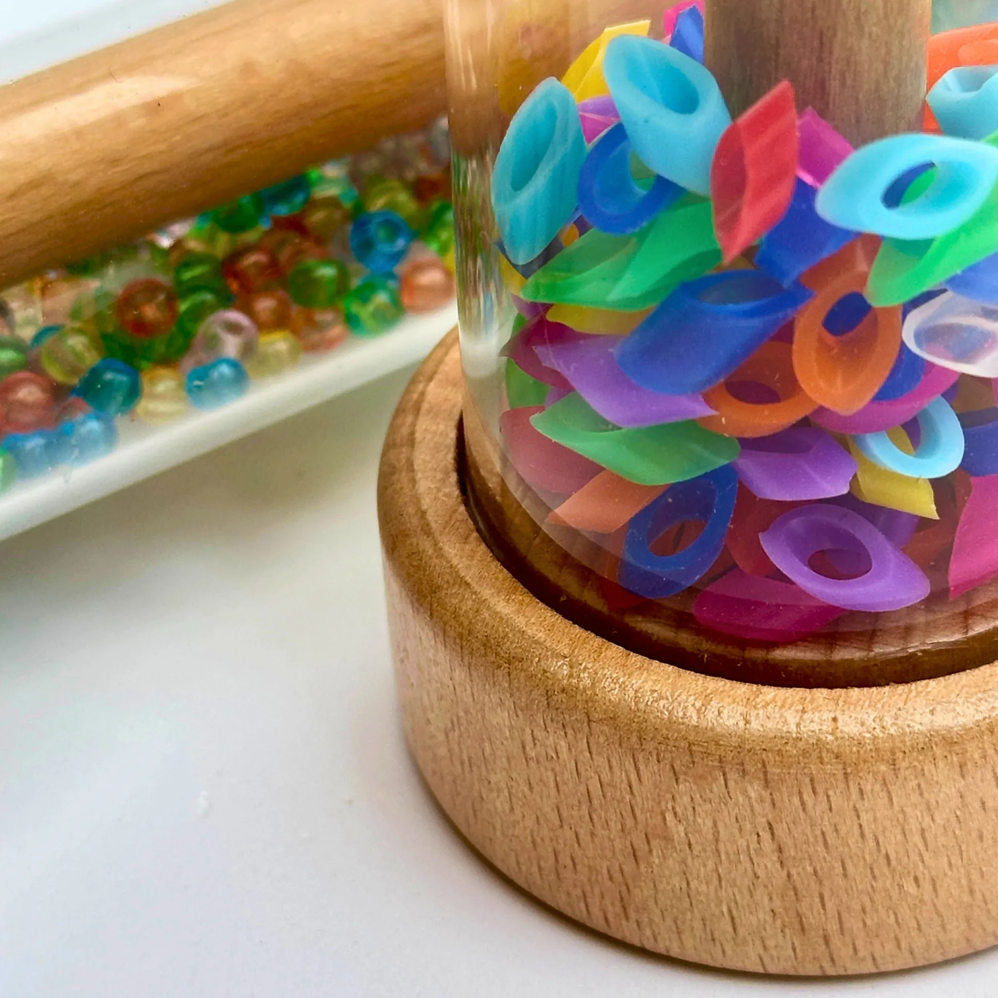 Rattle Rollers Sensory Toy Set | Wooden Baby Rattle Rollers with Sound, Glow & Visual Stimulation