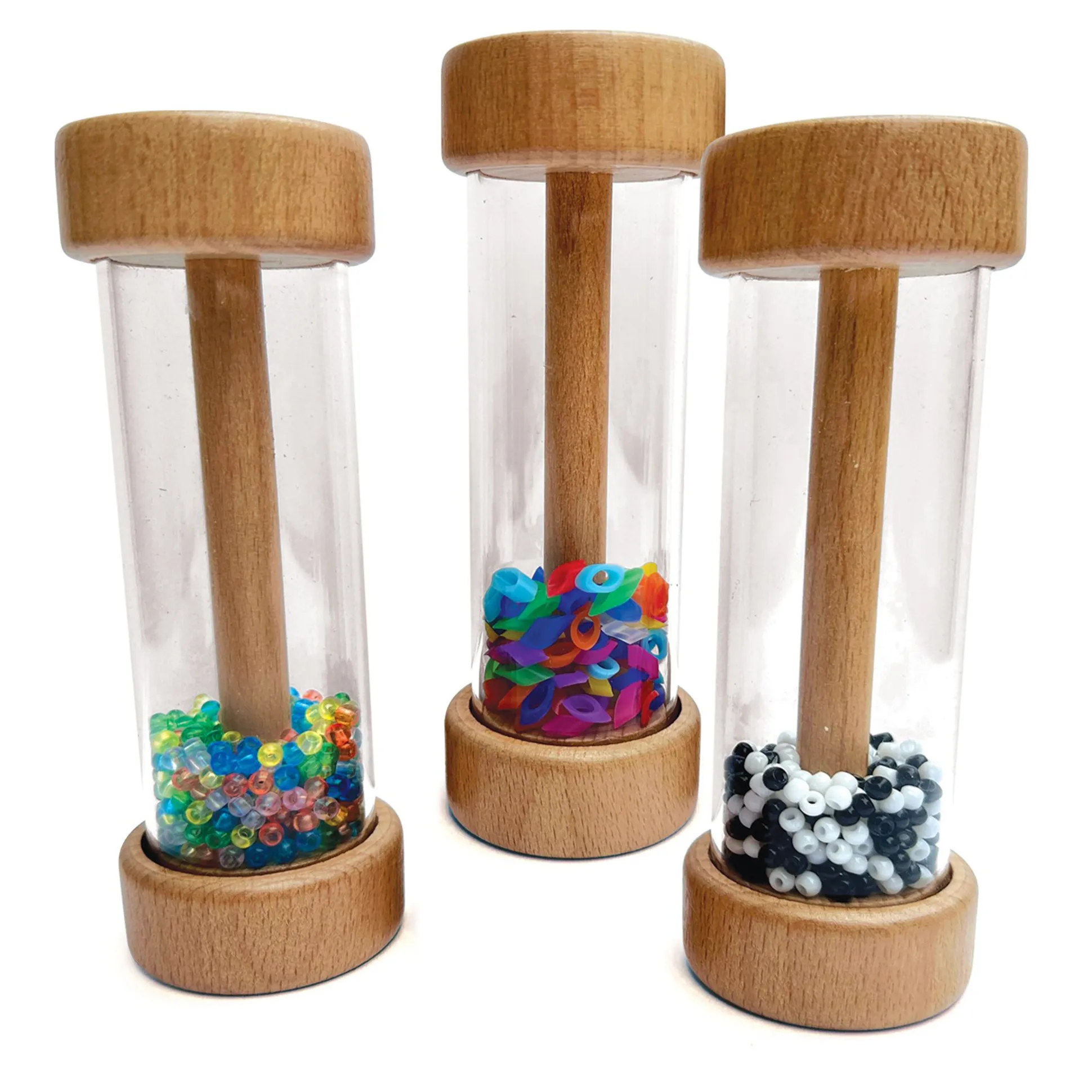 Rattle Rollers Sensory Toy Set | Wooden Baby Rattle Rollers with Sound, Glow & Visual Stimulation