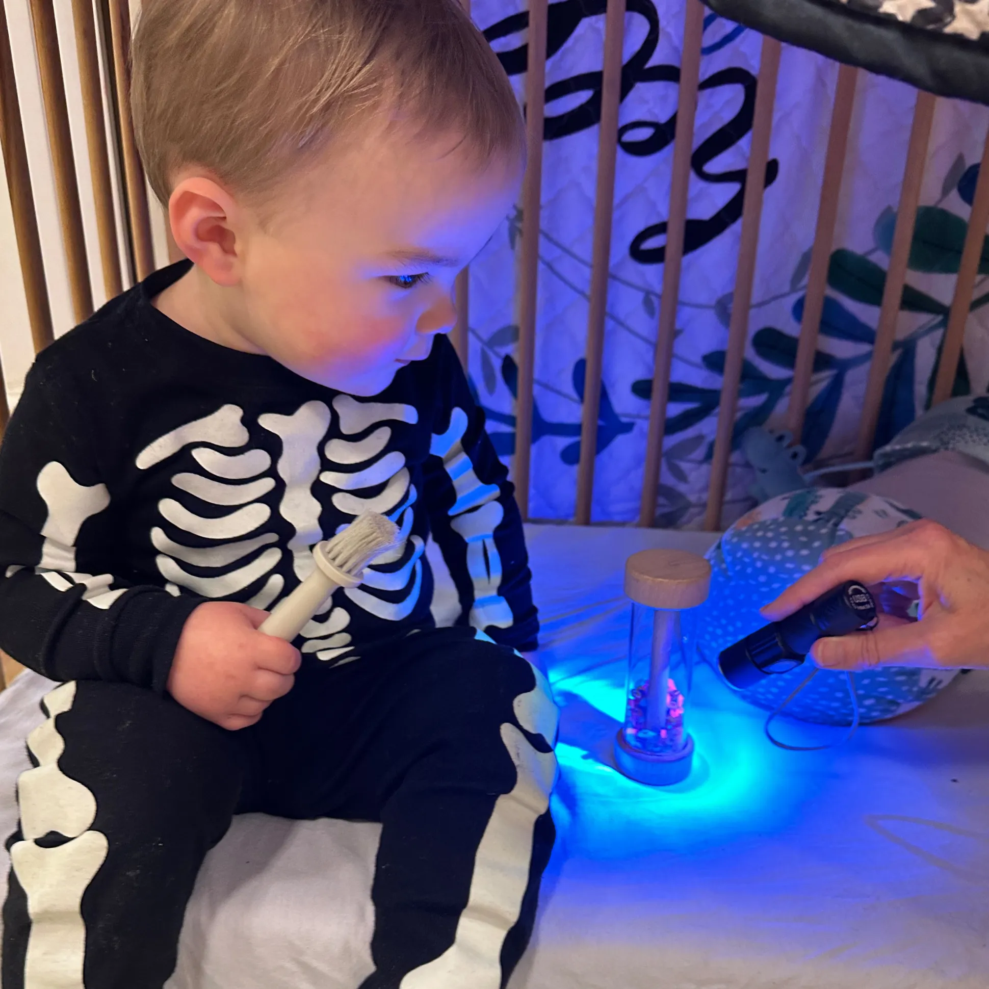 Rattle Rollers Sensory Toy Set | Wooden Baby Rattle Rollers with Sound, Glow & Visual Stimulation