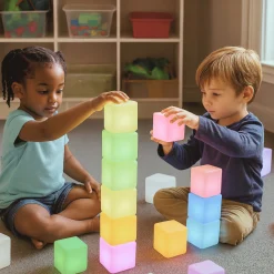 Rechargeable Light Blocks | 6-Piece Color-Changing STEM Sensory Building Set