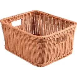 Rectangle Plastic Woven Basket/w Handles