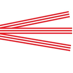 Red and White Stripes Straight Border Trim 12 Pack