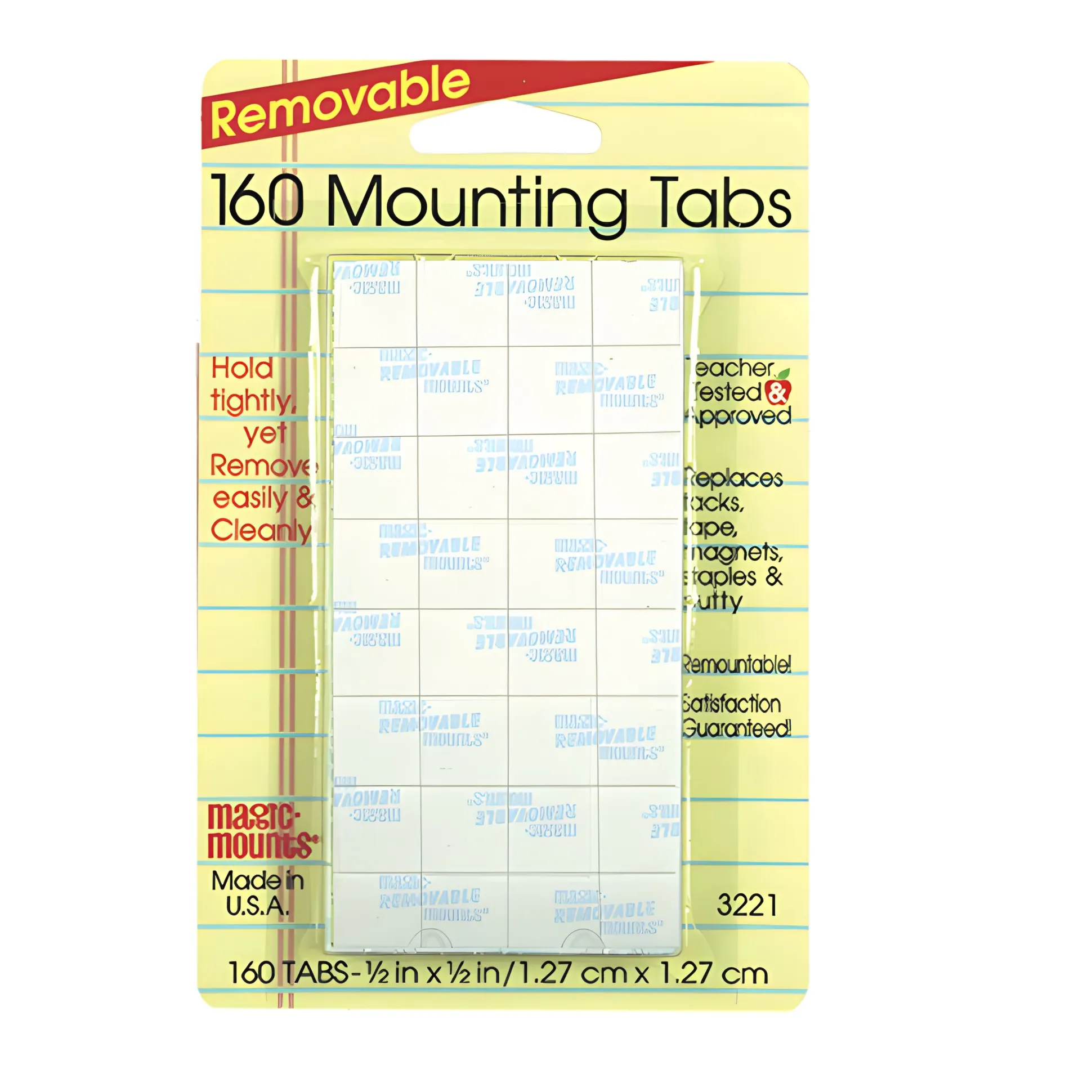 Removable Adhesive Mounting Tabs – 160 Count