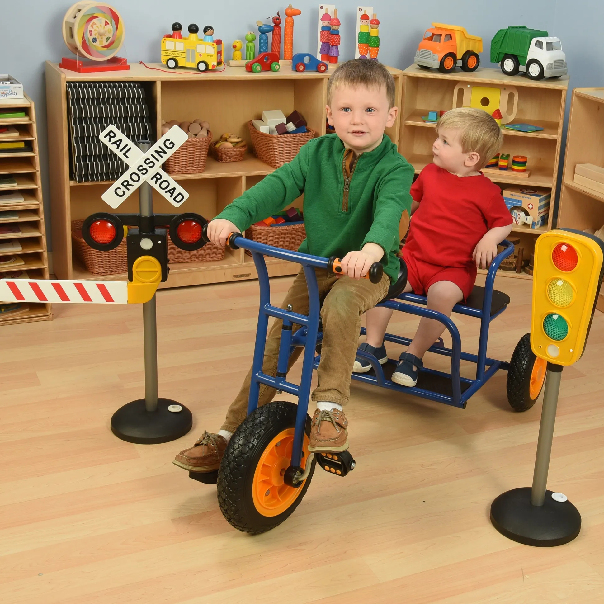 Ride-Along Taxi Trike | Two-Seat Playground Tricycle with Rear Passenger Seat
