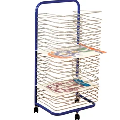 Rolling Art Drying Rack with 24 Wire Shelves
