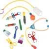 Rolling Medical Cart Play Set with Lab Coat & 12 Accessories