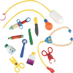 Rolling Medical Cart Play Set with Lab Coat & 12 Accessories