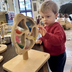 Rotating Bead Wheel Wooden Sensory Toy | Interactive Bead Spinner