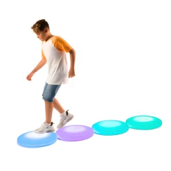 20" Round Interactive LED Floor Tile | Rechargeable Touch-Sensitive Sensory Light Tile