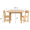36" Round Solid Hardwood Table & 2 Chairs Set | Child-Sized
