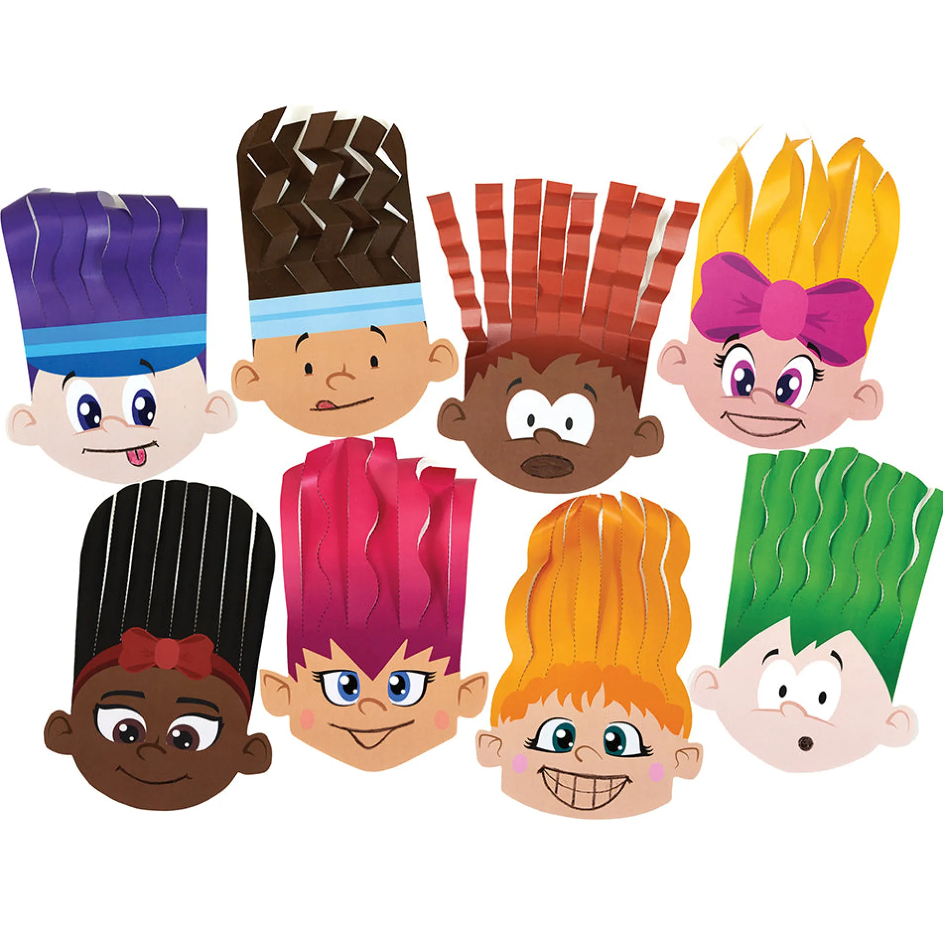 Roylco Diverse Faces Scissor Skills Hair Styling Activity Paper