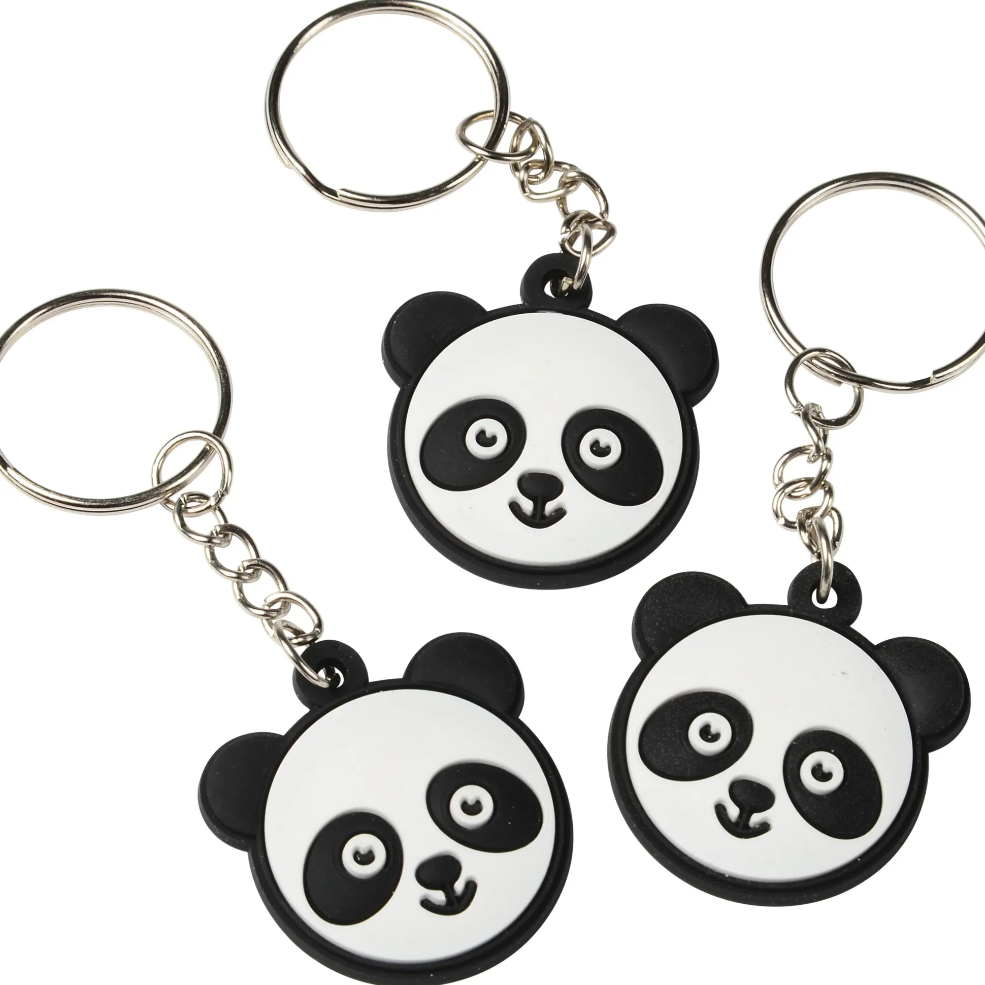 Rubber Panda Keychains - Set of 12