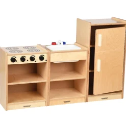 Safe-Play Eco-Friendly Toddler Toy Kitchen | 3 Piece Set