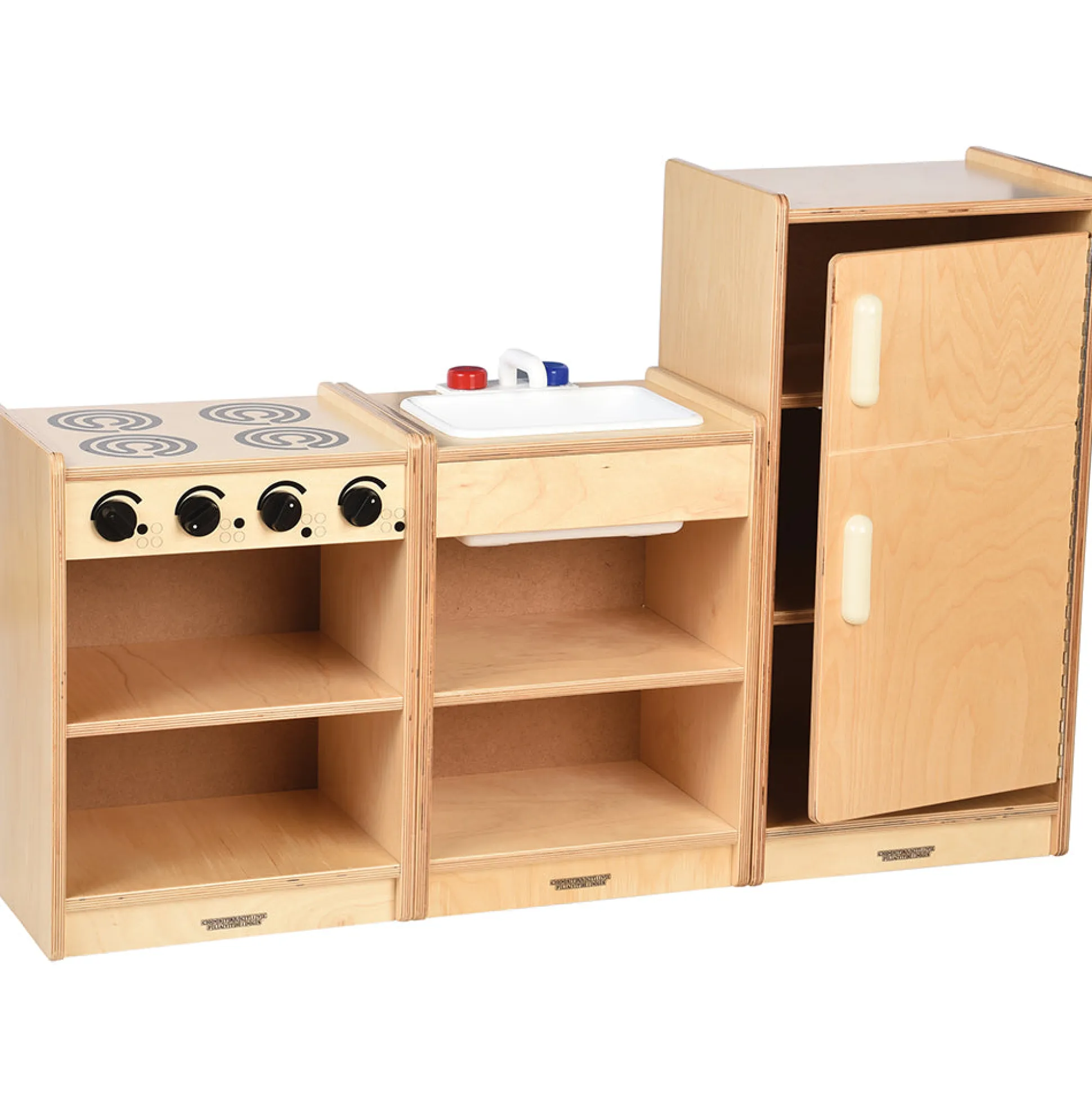 Safe-Play Eco-Friendly Toddler Toy Kitchen | 3 Piece Set